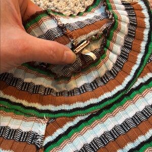 Free People Striped Ribbed Knit Mock Turtleneck